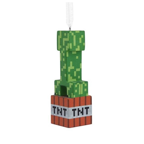 2023 Hallmark Ornament Tree Minecraft Green Creeper On Tnt Video Game 3HCM2240 - Picture 3 of 5